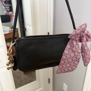 Vintage COACH NYC Small Black Zippered Pouch Bag 70s/80s 9655 Scovill w/Hangtag